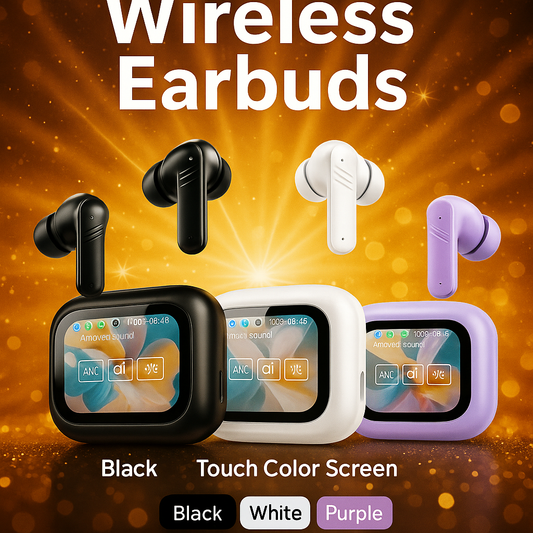 Smart Touch Wireless Earphones with Innovative Display & Premium Sound